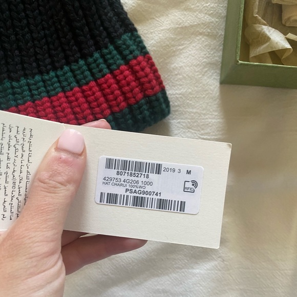 NWT Gucci Striped Knit Wool Beanie